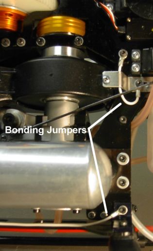 Static charge glitch busting with bonding jumpers.